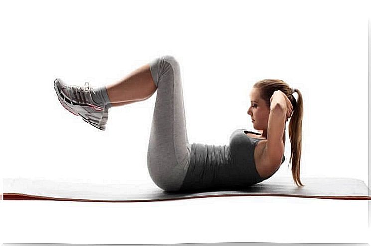 Woman doing abdominal training