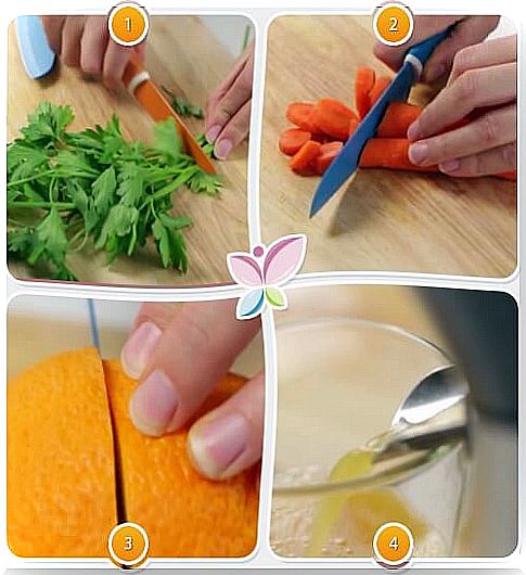 Carrot and orange juice preparation