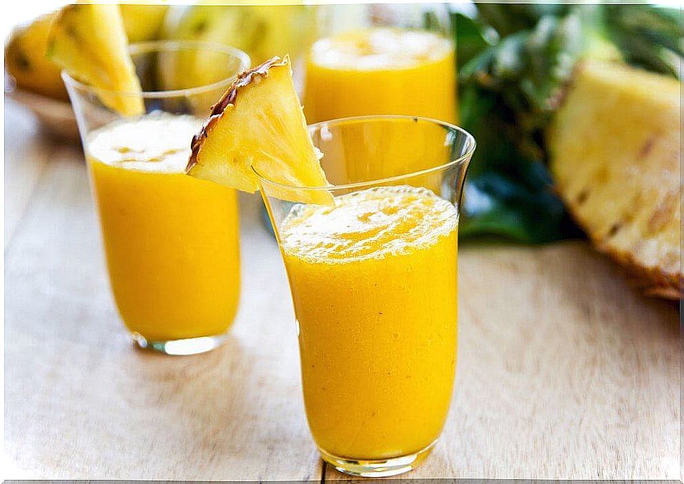 Recipe for pineapple juice with ginger