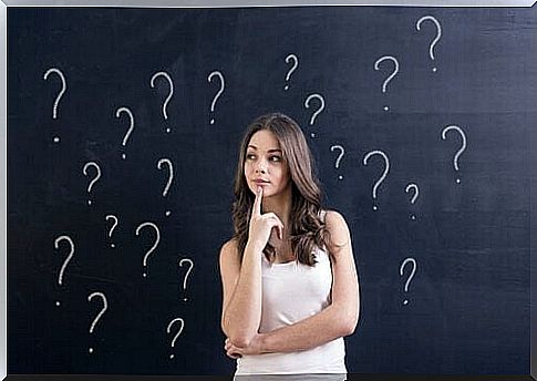 Woman with many questions needs positive thoughts